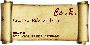 Csurka Rézmán névjegykártya